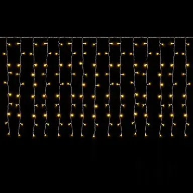 SALCAR Led-lichtgordijn voor het balkon, 3 m x 1 m, 150 leds, voor binnen en buiten, kerstverlichting, hangend met 9 modi en geheugenfunctie, warmwit