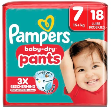 Pampers Baby-Dry Pants Maat 7, 18 Luierbroekjes, 15kg+
