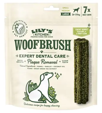 Lily’s Kitchen Woofbrush Dental Zahnkauartikel für Hunde L (26-35 kg) 7 x 47 g