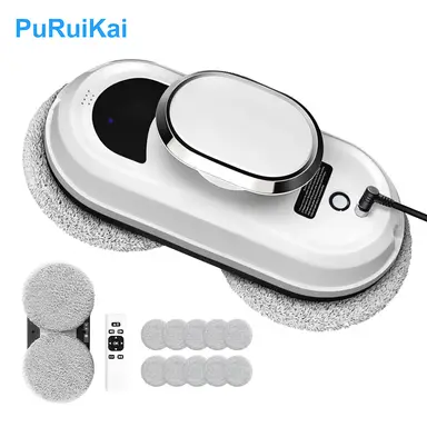 Robot Nettoyeur de Vitres PuRuiKai Intelligent avec Forte Aspiration, Télécommande pour Vitres et Carrelage