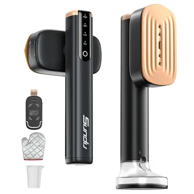 Sundu 2-in-1 Reise-Dampfglätter & Bügeleisen – 1200W Schnellaufheizung, Dual Wassertanks 280ml, Keramiksohle, LED-Touch, 4 Dampfmodi, Tragbarer Vertikal- & Horizontal-Dampfglätter, Kompakt für Reise & Zuhause