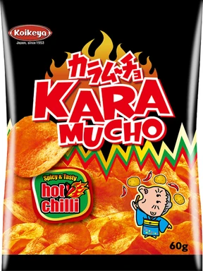 Koikeya Karamucho Potato Snack (Flat) 60g 湖池屋辣味薯片 60g