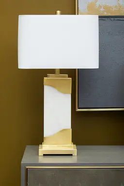 Fifty Five South Table Lamp Edith Marble White/Gold 70cm