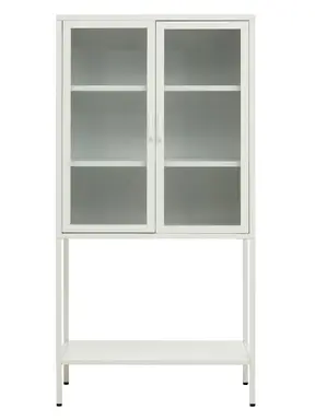 Interiors by Premier Display Cabinet Acier Metal White Tall