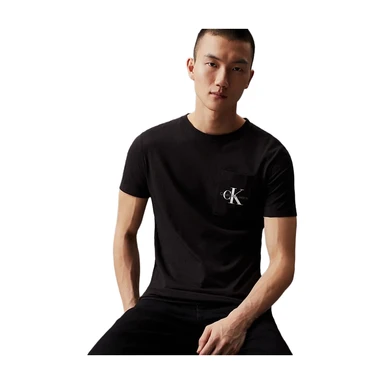 Calvin Klein T-shirt slim à poche Core Monologo noir L