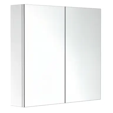 HOMCOM Bathroom Mirror Cabinet, Stainless Steel Wall Mounted  Bathroom Storage Cabinet with Double Doors, 60x55cm
