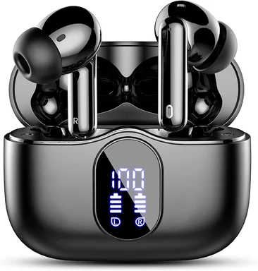 Btootos Bluetooth-Kopfhörer, kabellose Bluetooth 5.3 Sport-In-Ear-Kopfhörer mit 4 Mikrofonen, 40 Std. Laufzeit, LED-Display, ENC-Geräuschunterdrückung, Hi-Fi-Stereo für Arbeit und Studium