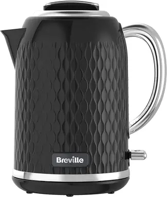 Breville Curve Electric Kettle, 1.7L 3KW Fast Boil, Textured, Black & Chrome - VKT017