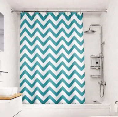 Croydex Shower Curtain Chevron Proseal® Aqua 180x180cm