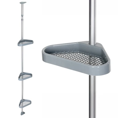 Croydex Triple Corner Storage Basket Tension Rod