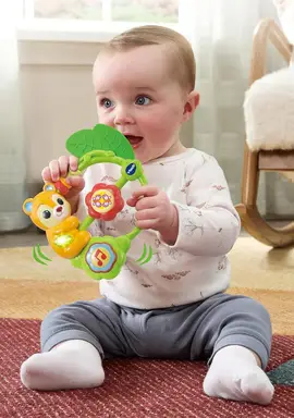 Vtech Baby Shaking Sounds Bear Rattle Toy with Lights & Music Sensory Gift for Newborns