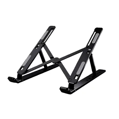 JORDAN&JUDY 18-inch laptopstandaard van zwarte aluminium, verstelbaar, lichtgewicht, ergonomisch ontwerp
