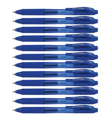 Pentel EnerGel X 0.7 Retractable Gel Pen Blue Pack of 12