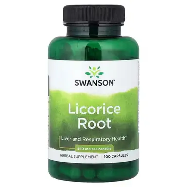 Swanson Licorice Root Digestive Support 450mg Capsules - 100 Capsules