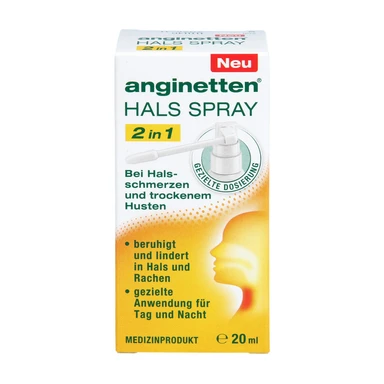 ANGINETTEN Hals Spray SPR 2 in 1 Erwachsene 20 ml