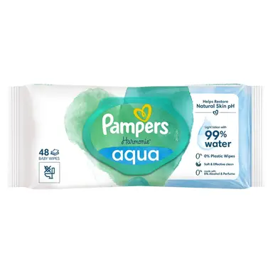 Pampers Harmonie Aqua Feuchttücher, 48 Stück
