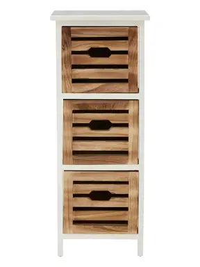 Interiors by Premier Storage Unit Portsmouth 3 Drawer White/Natural