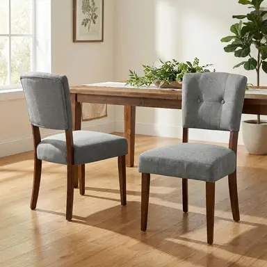 Dining Chairs Oakridge Dark Grey/Walnut 2pcs