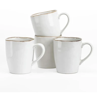 Richmount Aurora Kaffeebecher-Set, 4-teilig, 14 oz (ca. 413 ml), Perlweiß