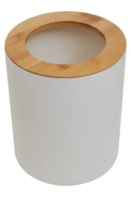 Maison by Premier White Bamboo Fibre Dust Bin, Open-Top Eco Waste Bin For Bedroom or Kids’ Room, Minimalist Recycling Bin