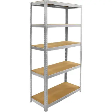 Starck zwaar metalen opbergrek - 180 x 90 x 40 cm - 5 MDF-planken - draagvermogen 175 kg per plank