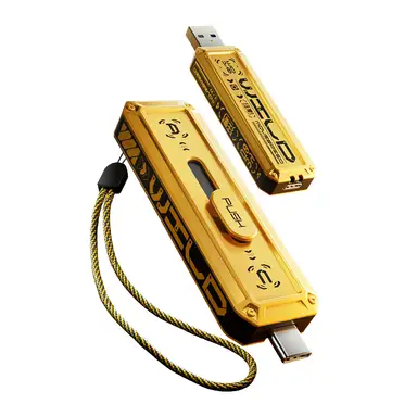 MOVESPEED USB-Stick – 1 TB, Dual-Schnittstelle (USB 3.2 Gen 2×1 & Typ-C), Lesegeschwindigkeit bis zu 1090 MB/s / Schreibgeschwindigkeit bis zu 1030 MB/s, Gehäuse aus Zinklegierung, mechanisches Design, Gelb, YSUWD10-1TSY