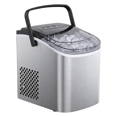 Ochama  Eiswürfelmaschine zum Aufsetzen mit Selbstreinigung, 9 Eiswürfel in 6 Minuten, 2 Größen, 12 kg pro 24 h, tragbar für Küche, Zuhause, Büro, Wohnheim, Party, Camping, Silbergrau