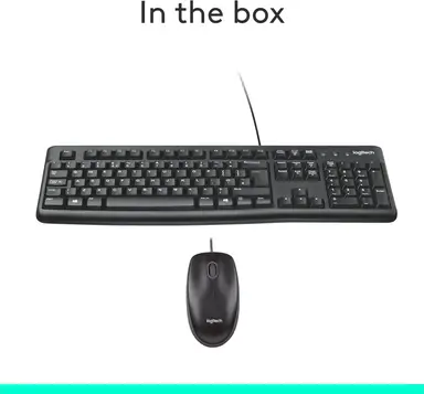 Logitech MK120 Wired Keyboard and Mouse Combo - Black
