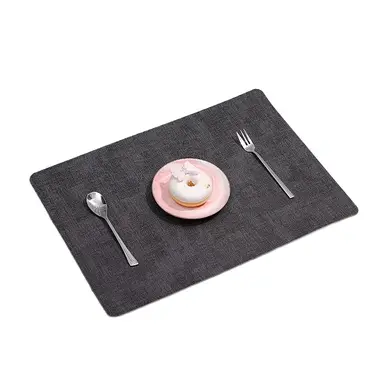  4-Piece Non Slip Table Placemats Heat Resistant Kitchen Dining Mats Dark Gray             