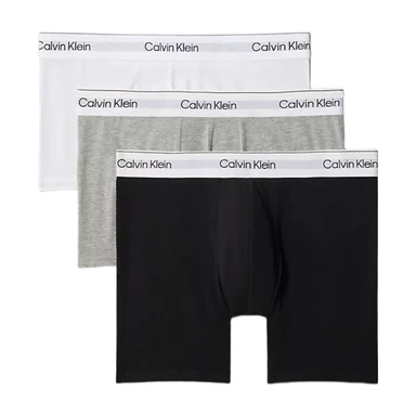 Calvin Klein Lot de 3 Boxers Longs - Icon Coton Stretch - Noir, Blanc, Gris 3XL