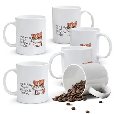 Alphynix 1pc 11oz White Ceramic Mug Featuring a Stubborn Cat with Playful Quote, Perfect Gift for the Confidently Sassy This Holiday Season
