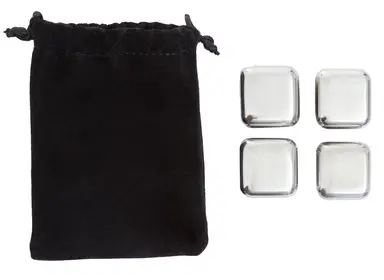 Maison by Premier Compact Design Set of 4 Stainless Steel Whisky Stones, Premium Whisky Stones Set For Chilling Drinks