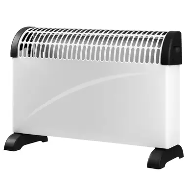 Daewoo 2000W Convector Heater – 3 Heat Settings (750W/1250W/2000W), Adjustable Thermostat, Overheat Protection – White
