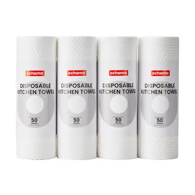 ochama Kitchen Paper Towels, Disposable Lazy Wipes, Oil-Absorbent Thickened Towels, Dual-Use Dishcloths, High GSM Kitchen Rolls, 50 Sheets * 4 Rolls