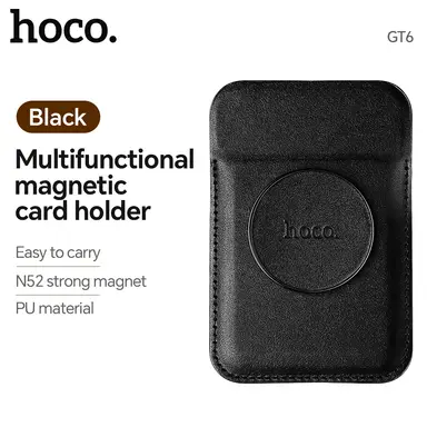 GT6 Joy Multifunctional Magnetic Card Phone Holder - Black