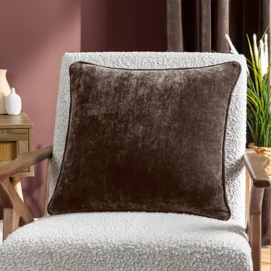 Yard Cushion Heavy Chenille Square Brown 50x50cm