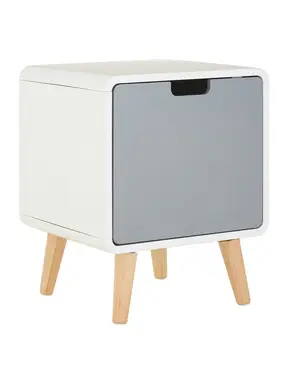 Interiors by Premier Bedside Table Milo 1 Drawer Grey/White/Natural