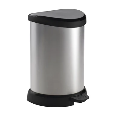 Curver Decobin afvalemmer - 15 liter - metallic - gerecycled kunststof - premium opbergoplossing, duurzaam kunststof, moderne huisorganisatie