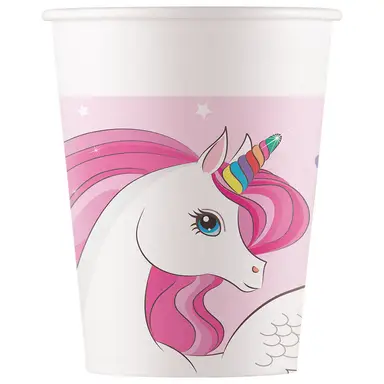 200ml Unicorn Rainbow Paper Cups 8 Pack