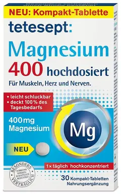 Tetesept Magnesium 400 mg Hochdosiert 30 Tabletten