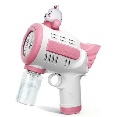 TOKKY Children's Bubble Gun, Dreamy High-Density Bubbles, 14500 Lithium Battery Long Battery Life, 360° Leak-Proof Design, Cute and Fun Changeable Doll Head, One-Button Operation, Out-of-the-Box Bubble Toy - Rabbit Shape