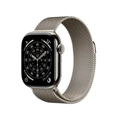 Apple Watch Series 11 GPS + Cellular 42mm Natürliches Titan-Gehäuse mit natürlichem Mailänder Loop