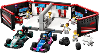 LEGO City 60444 F1 Garage & Mercedes-AMG & Alpine Auto's Set