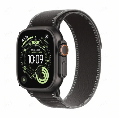 APPLE Watch Ultra 3 GPS + Cellular 49mm Schwarzes Titangehäuse mit Schwarz/Kohle Trail Loop - S/M