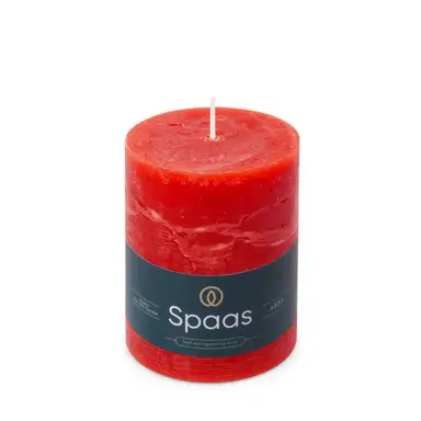 Spaas Pillar Candle Rustic Unscented Red D:8xH:11cm