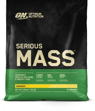 Optimum Nutrition Serious Mass, banaan, 5,45 kg (16 porties)