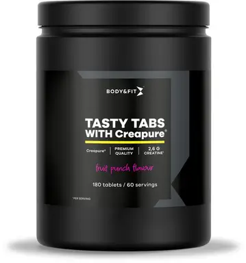 Body&Fit Creapure® Tasty Tabs saveur sensation fruitée - 180 comprimés 