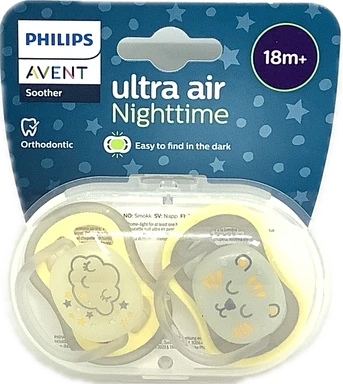 Philips Avent SCF376/01 Avent Ultra Air Soother Nighttime Glow 18+ months 2 Pack
