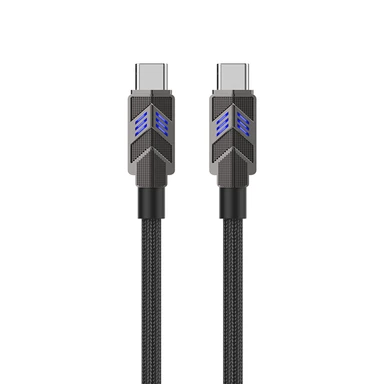 PAVAREAL Q53CTC100W automatic power-off&color changing zinc alloy  super fast charging data cable black