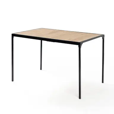 URBAN MEUBLE Scandinavian Oak Dining Table with Black Metal Frame